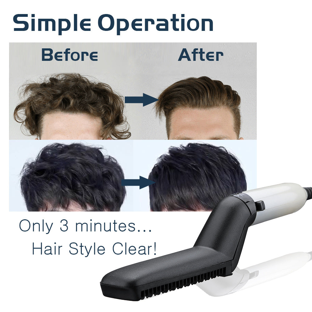 Men’s Beard & Hair Straightener Brush – Quick Heating Styler Comb 2-in-1