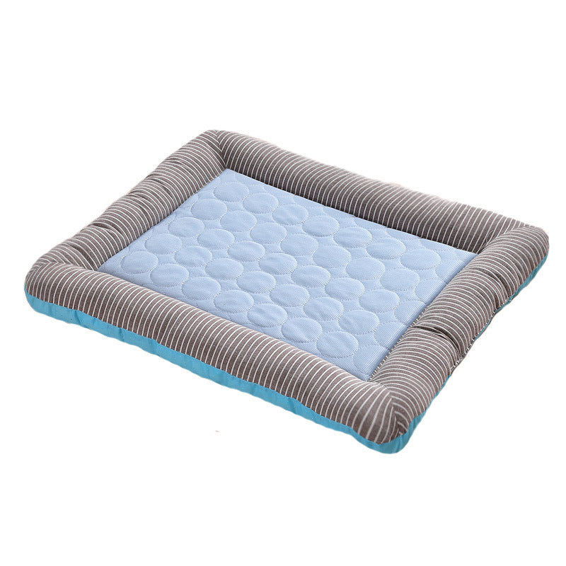 Pet Cooling Pad Bed – Soft Ice Silk Mat for Dogs, Cats & Puppies (Blue)