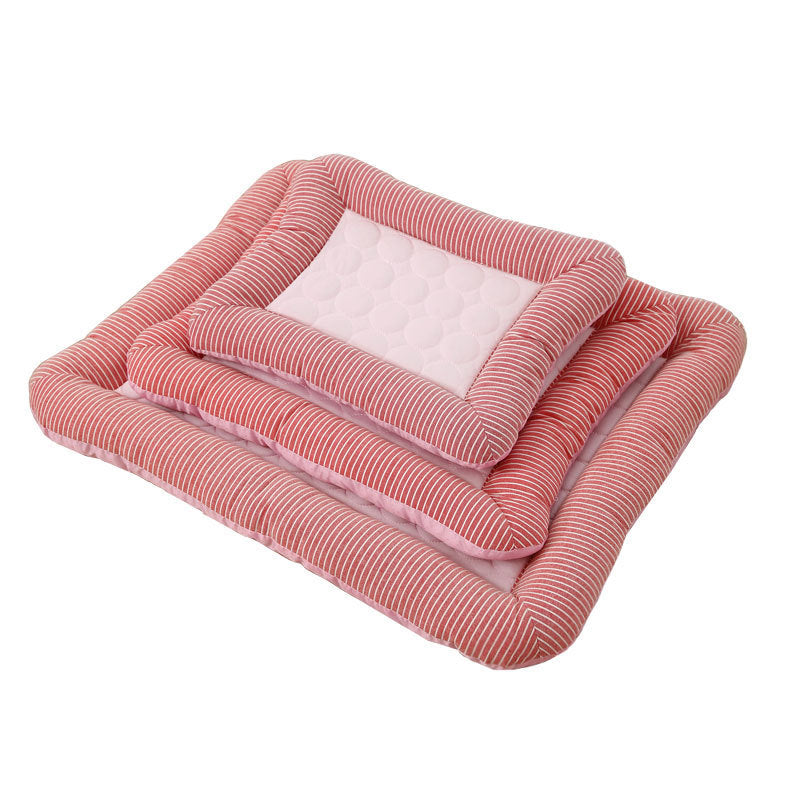 Pet Cooling Pad Bed – Soft Ice Silk Mat for Dogs, Cats & Puppies (Blue)