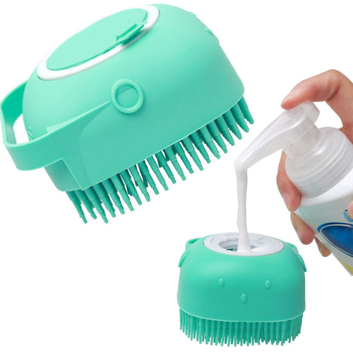 Pet Shampoo Massager Brush – Silicone Grooming Scrubber for Dogs & Cats