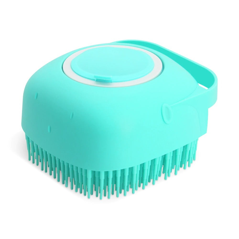 Pet Shampoo Massager Brush – Silicone Grooming Scrubber for Dogs & Cats