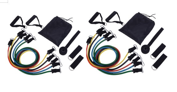 11 Pcs Resistance Band Elastic Pull Rope Set – Full Body Workout Kit