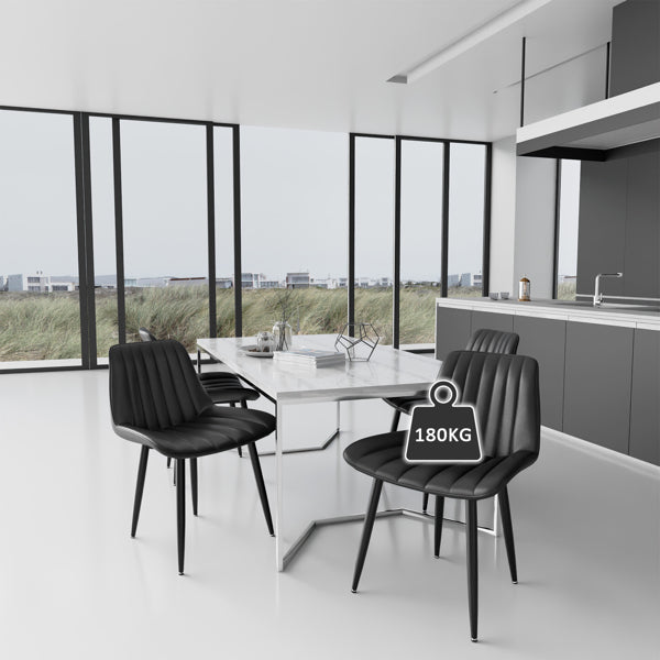 Scandinavian Faux Leather Dining Chair Set