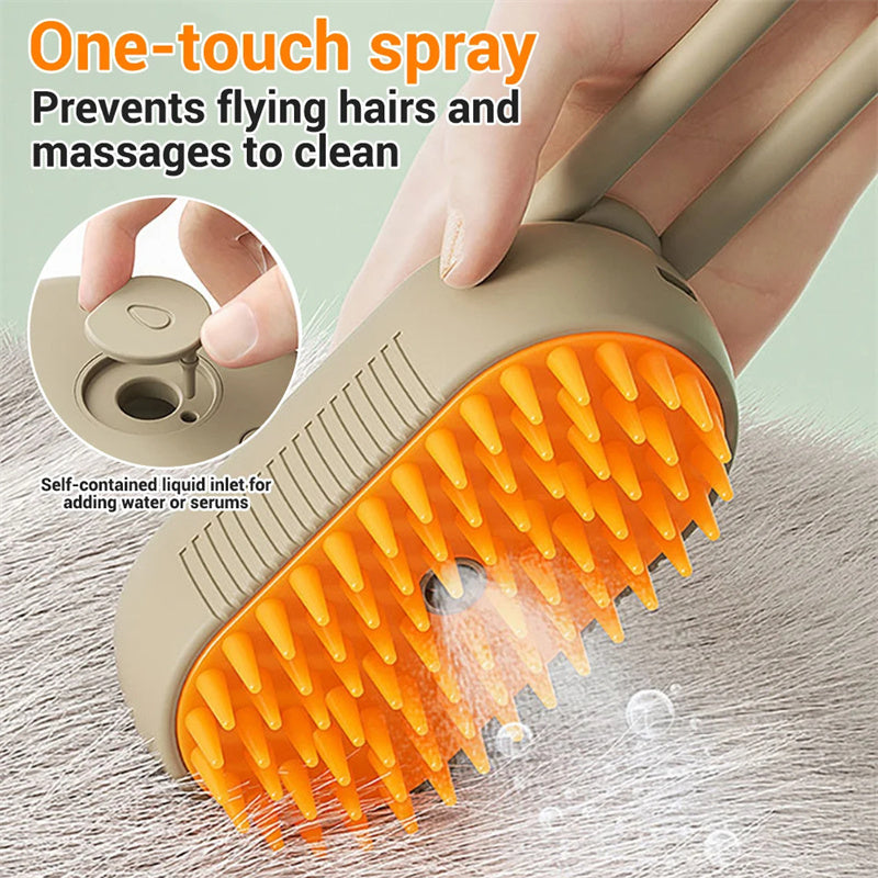 3-in-1 Pet Steam Grooming Brush