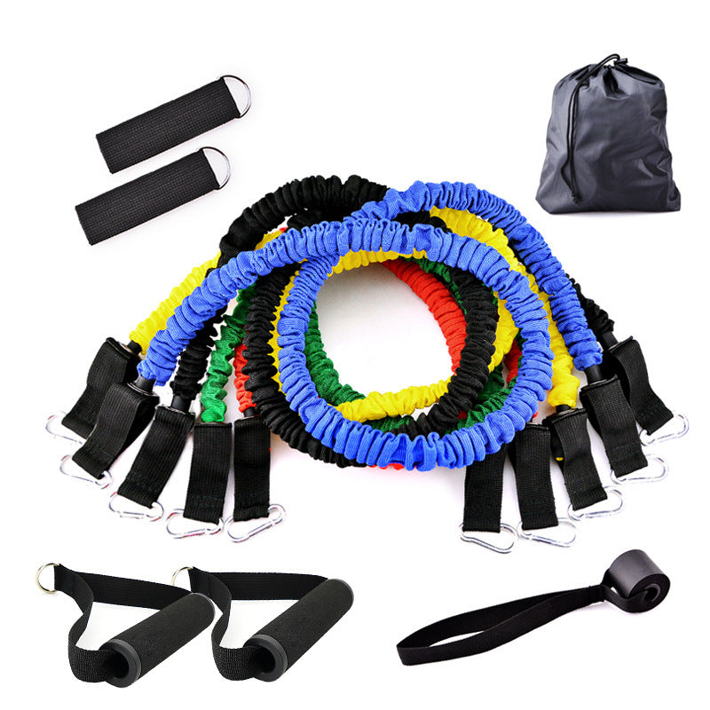 11 Pcs Resistance Band Elastic Pull Rope Set – Full Body Workout Kit