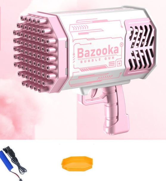 69-Hole Rocket Bubble Gun with Lights – Automatic Bubble Blower for Kids
