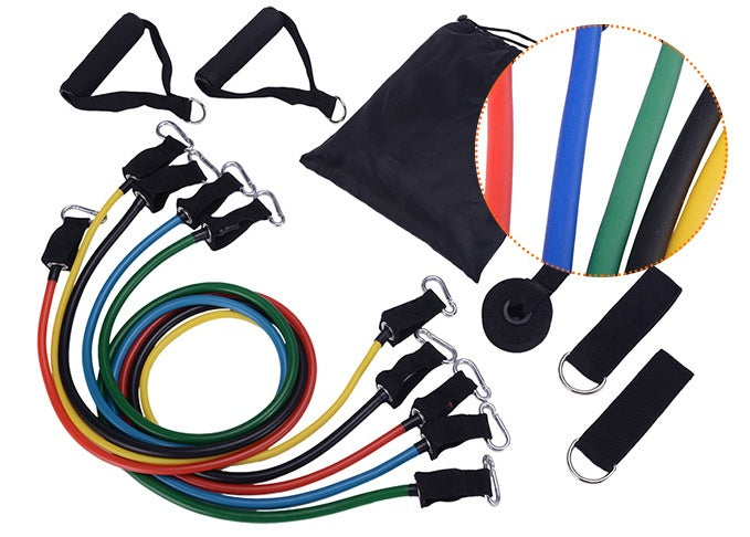 11 Pcs Resistance Band Elastic Pull Rope Set – Full Body Workout Kit