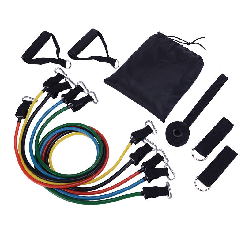 11 Pcs Resistance Band Elastic Pull Rope Set – Full Body Workout Kit