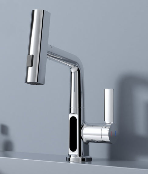 Intelligent Digital Display Pull-Out Basin Faucet – Rotating & Temperature Display