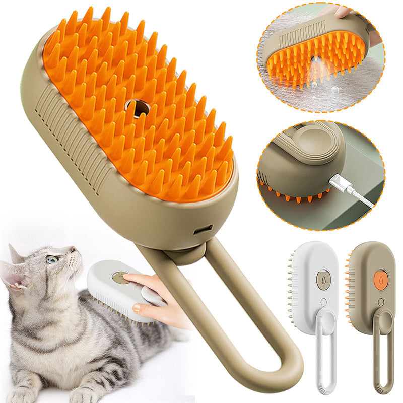 3-in-1 Pet Steam Grooming Brush