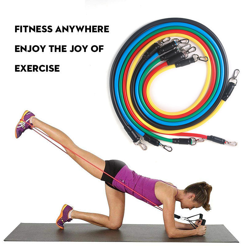 11 Pcs Resistance Band Elastic Pull Rope Set – Full Body Workout Kit