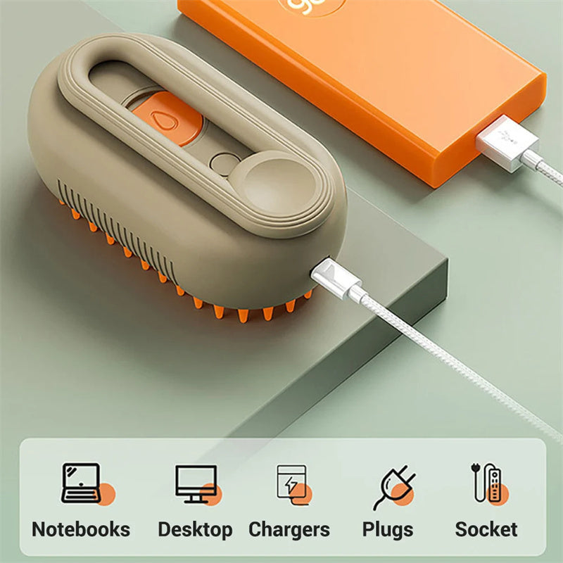 3-in-1 Pet Steam Grooming Brush