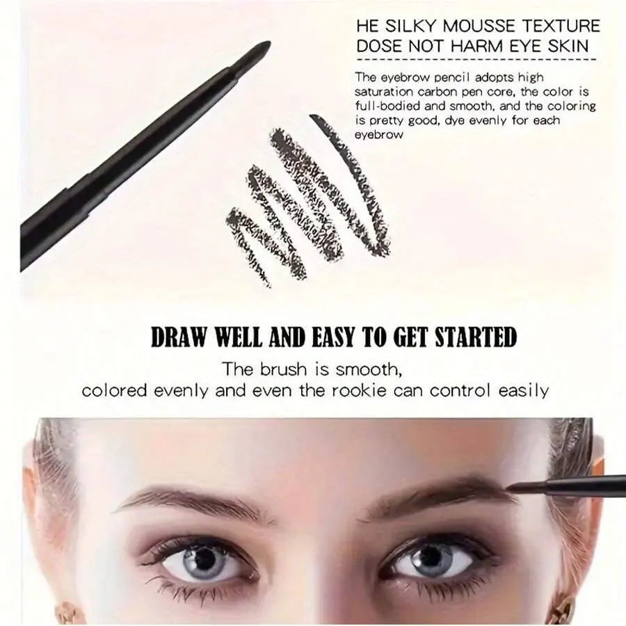 3PCS Waterproof Black Eyeliner Pencils - Smudge-Proof & Long-Lasting