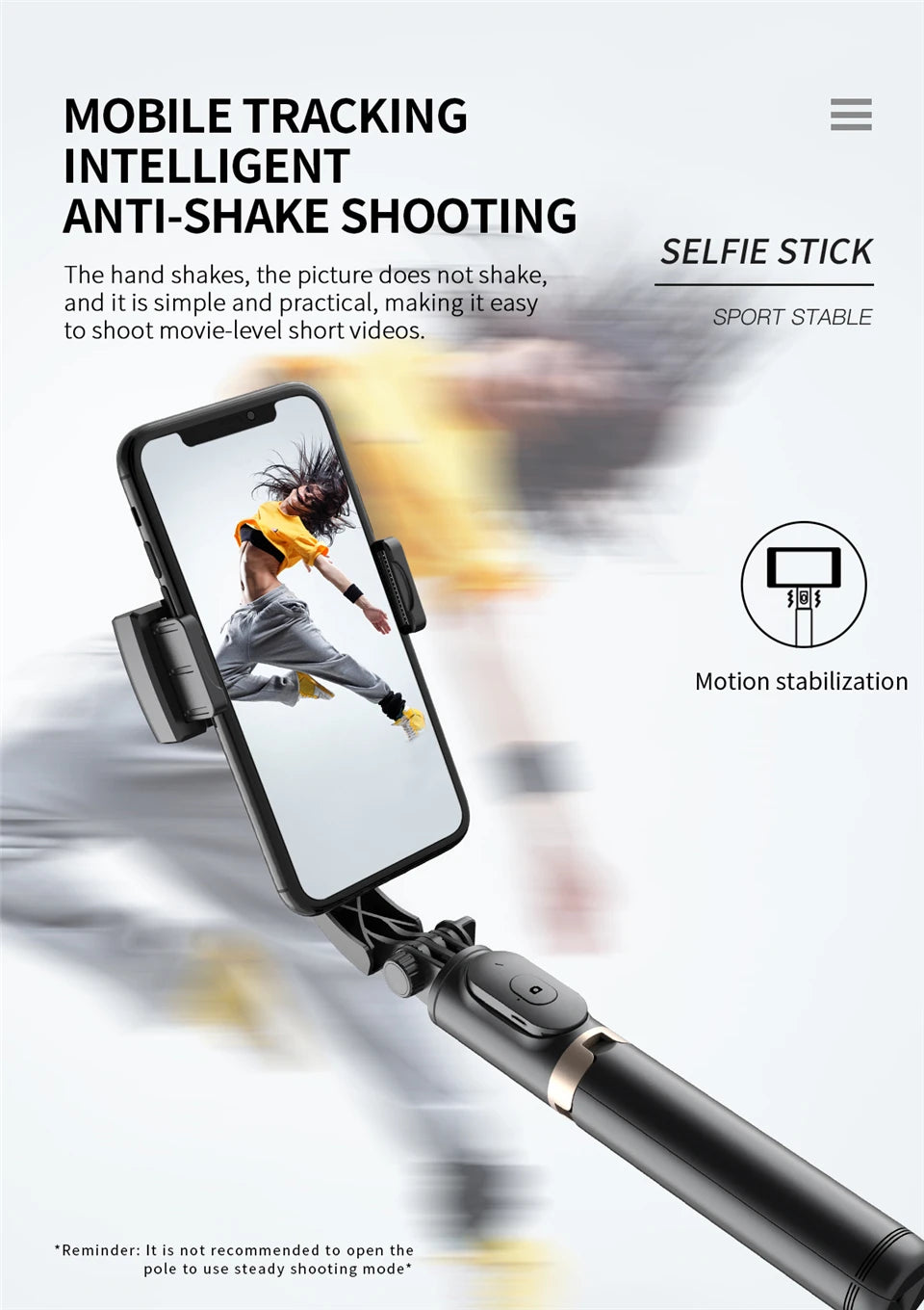Roreta 2025 Gimbal Selfie Stick – Foldable Bluetooth Tripod for iOS & Android
