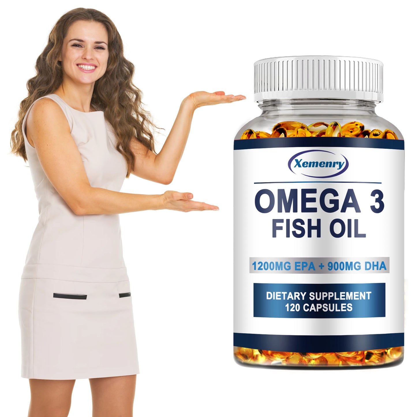 Omega-3 Fish Oil 120 Capsules – Brain, Heart & Skin Health Support