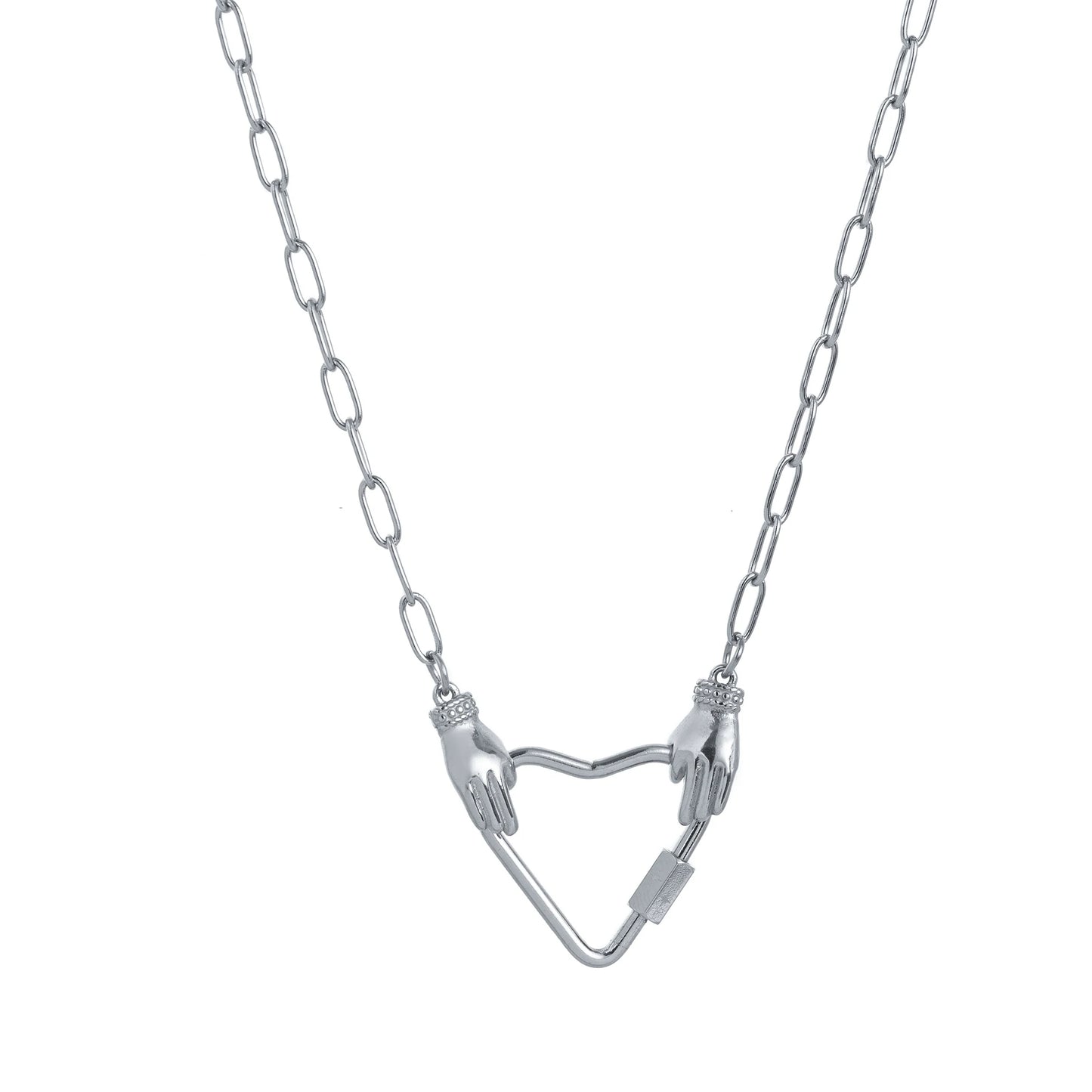 18K Gold Plated Carabiner Chain Necklace – Unisex Link Jewelry