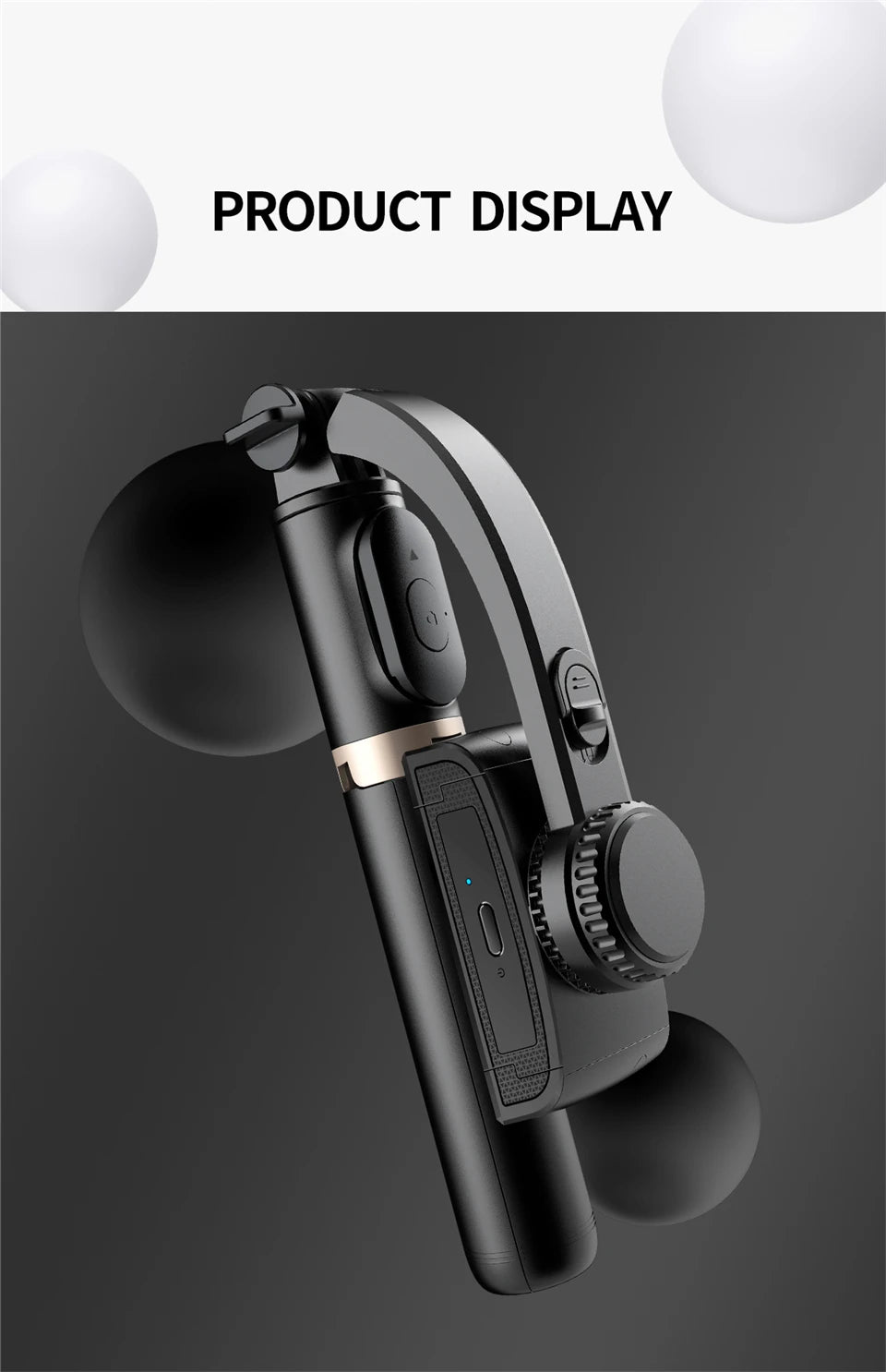 Roreta 2025 Gimbal Selfie Stick – Foldable Bluetooth Tripod for iOS & Android