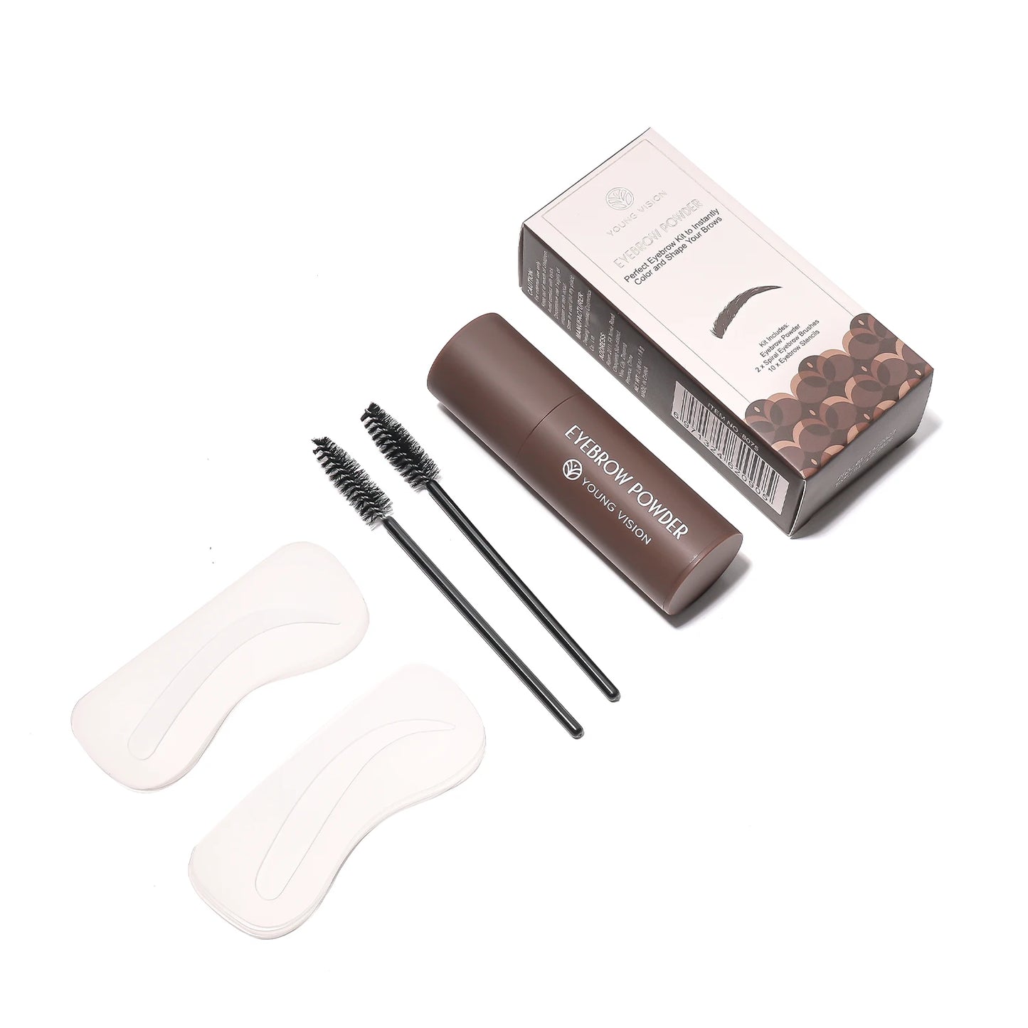 Eyebrow Stamp Stencil Kit – Waterproof Brow Makeup with 10 Stencils