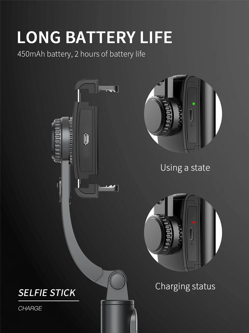 Roreta 2025 Gimbal Selfie Stick – Foldable Bluetooth Tripod for iOS & Android