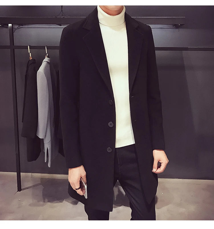 Cartmela 2024 Wool-Blend Long Coat for Men