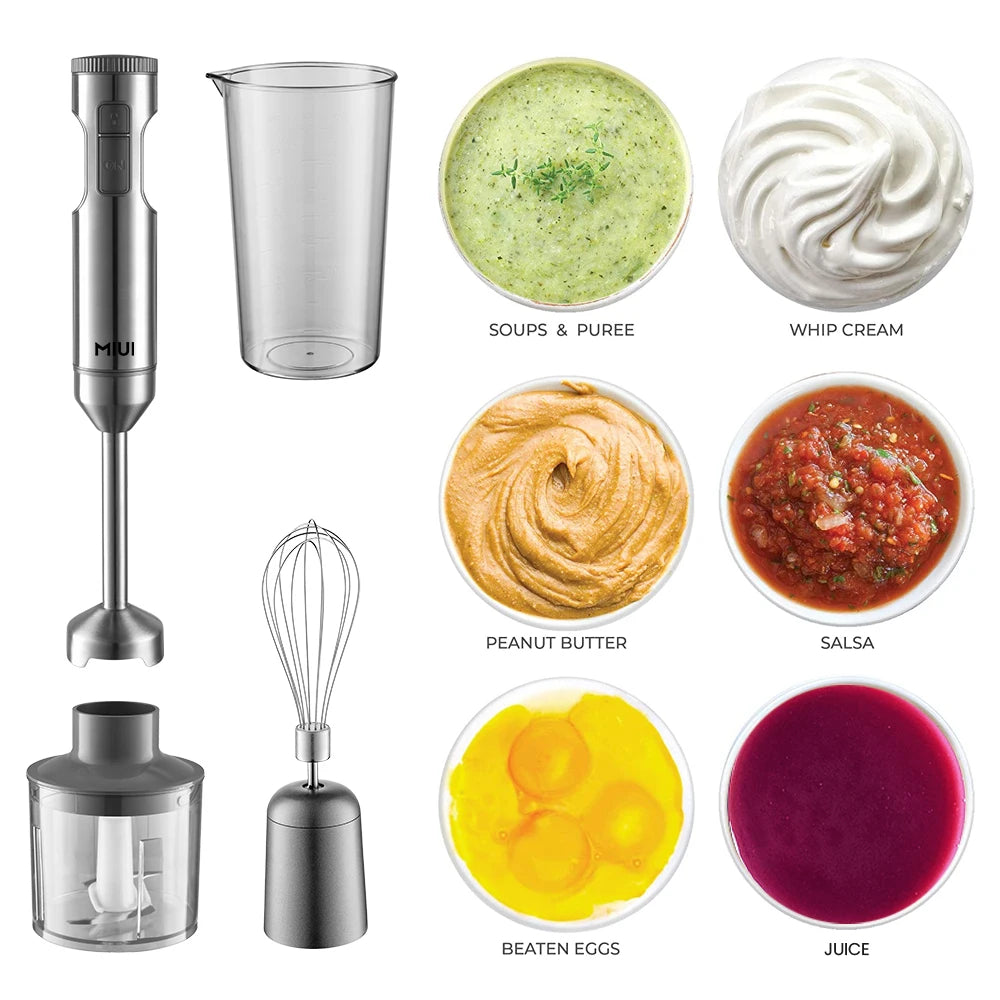 1000W 4-in-1 Hand Immersion Blender with Stainless Steel Stick