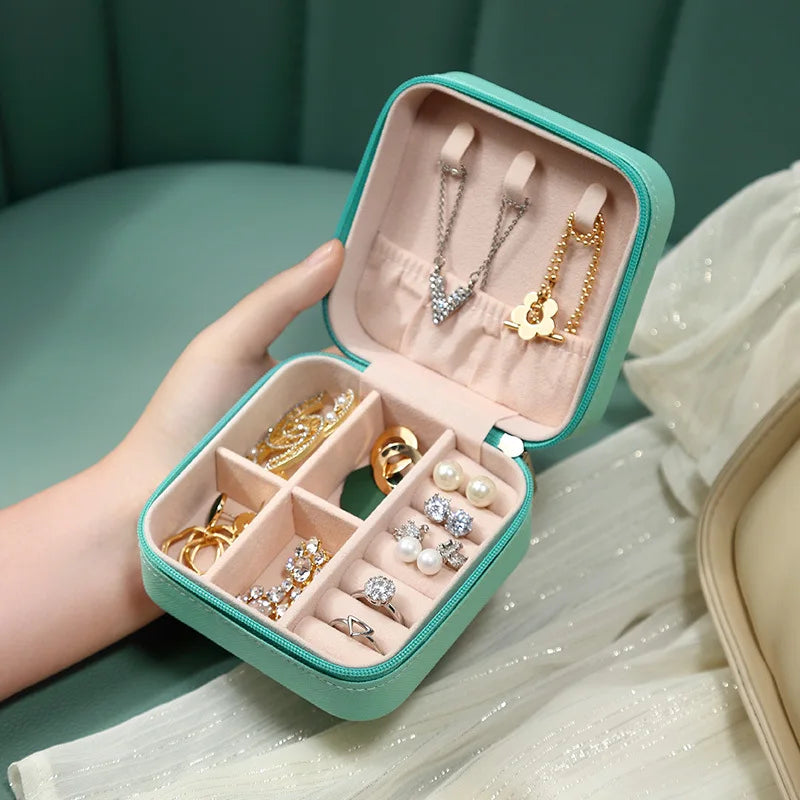 Mini Jewelry Storage Box for Women – Travel PU Leather Case