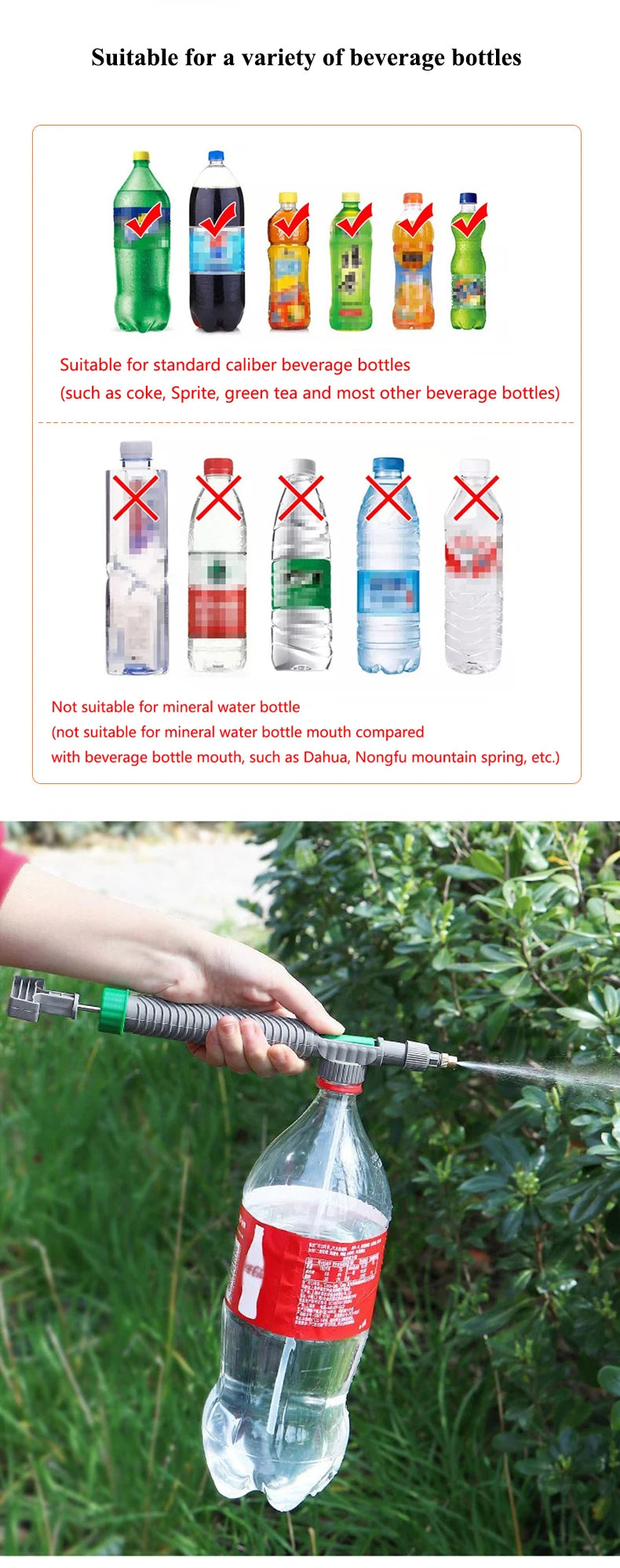 Manual High-Pressure Sprayer with Adjustable Nozzle for Garden Use