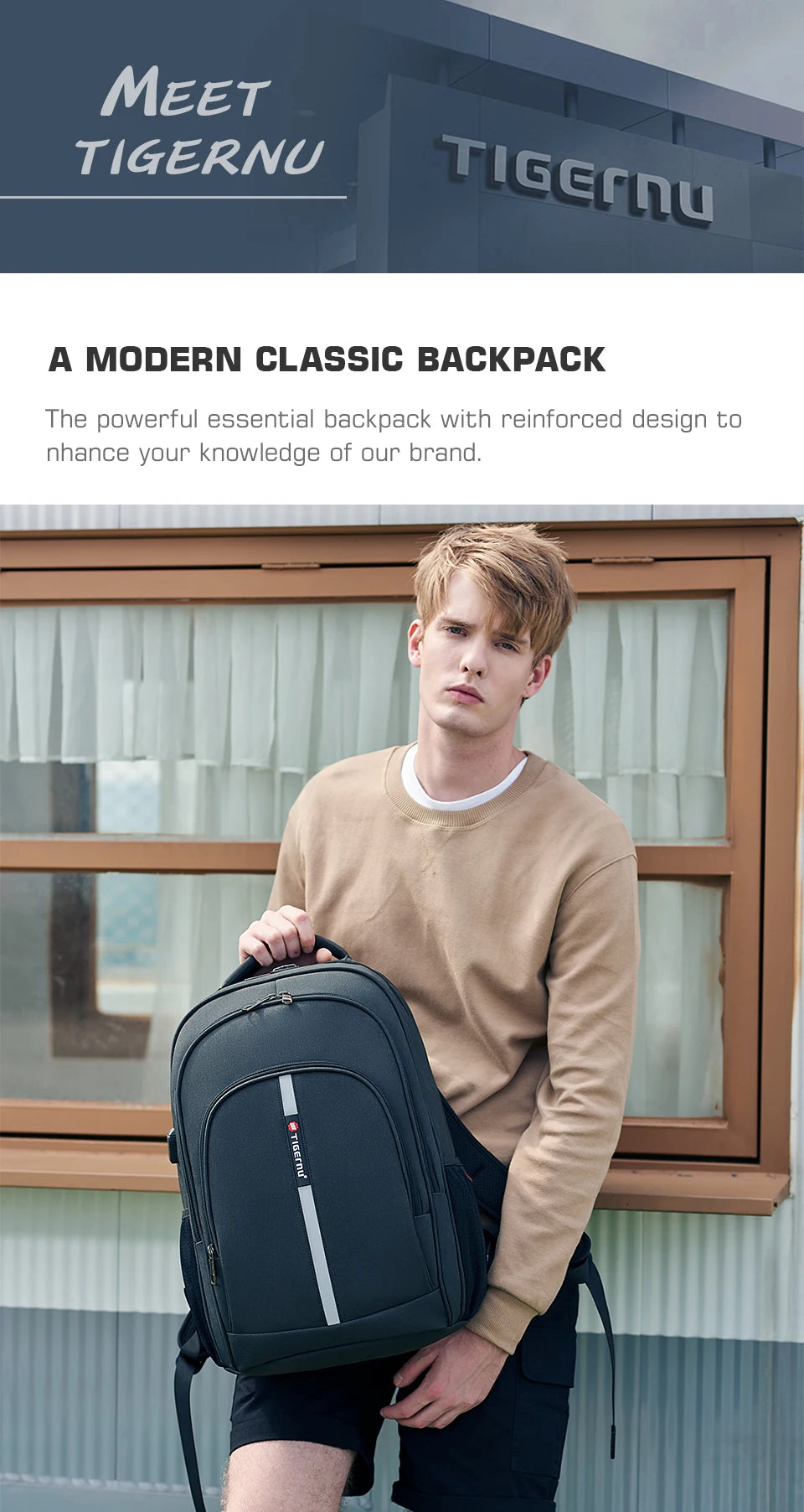 Cartmela Anti-Theft Laptop Backpack for Men