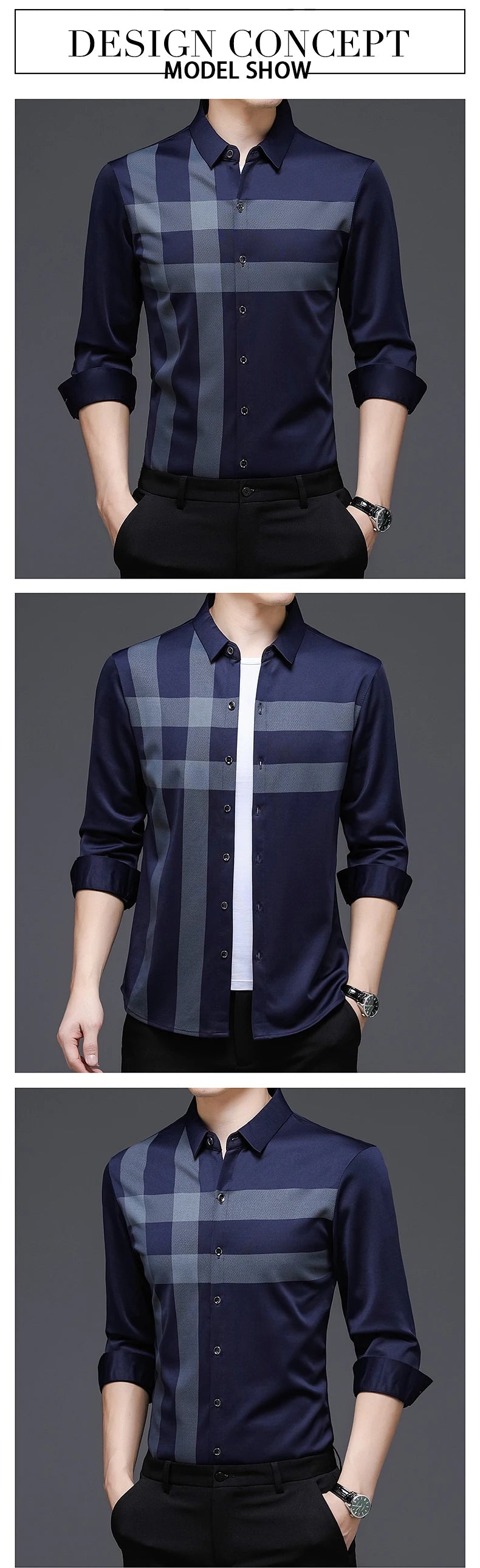Men’s Striped Vintage Shirt – Long Sleeve Spring/Autumn Casual Top