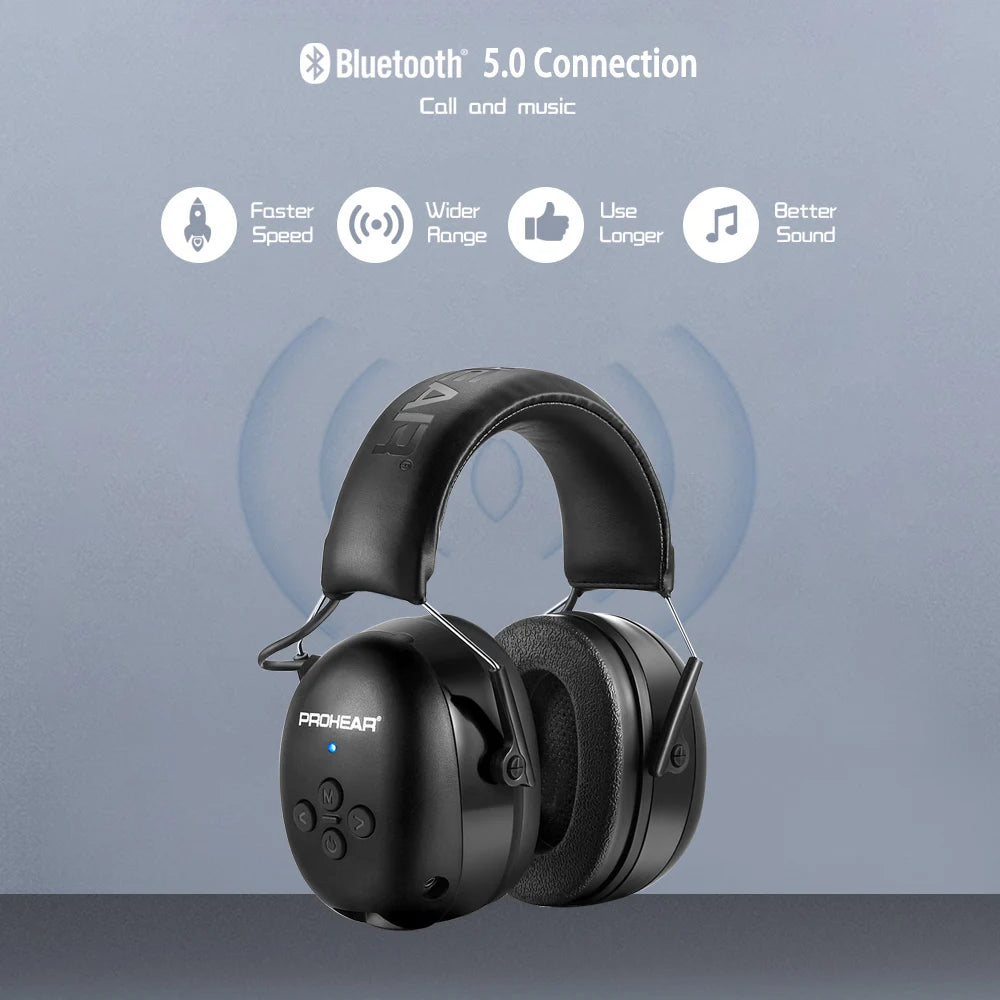 Bluetooth 5.0 Earmuffs – Noise Reduction Safety Headphones