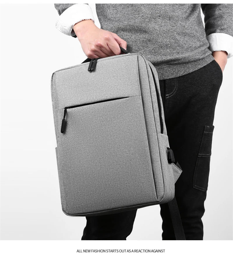 15.6" Waterproof Nylon Laptop Backpack with USB Charging Port