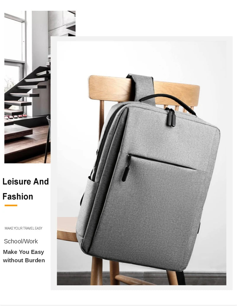 15.6" Waterproof Nylon Laptop Backpack with USB Charging Port