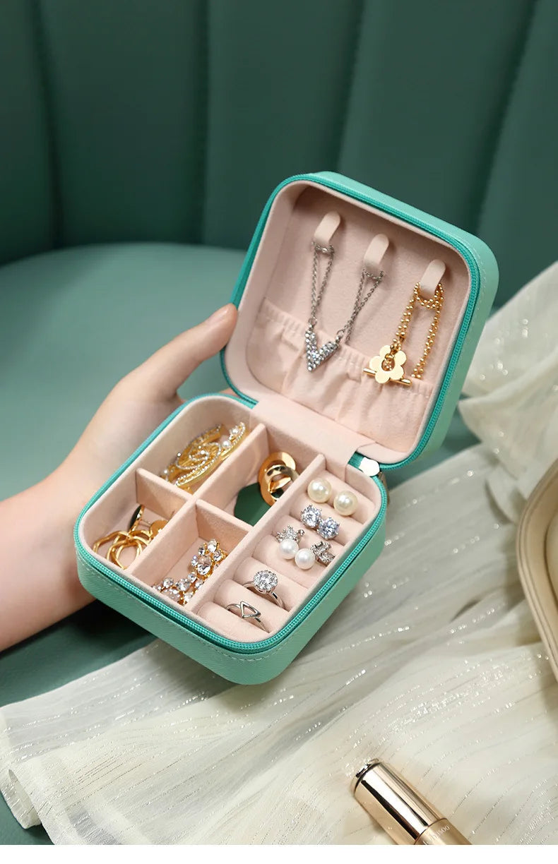 Mini Jewelry Storage Box for Women – Travel PU Leather Case