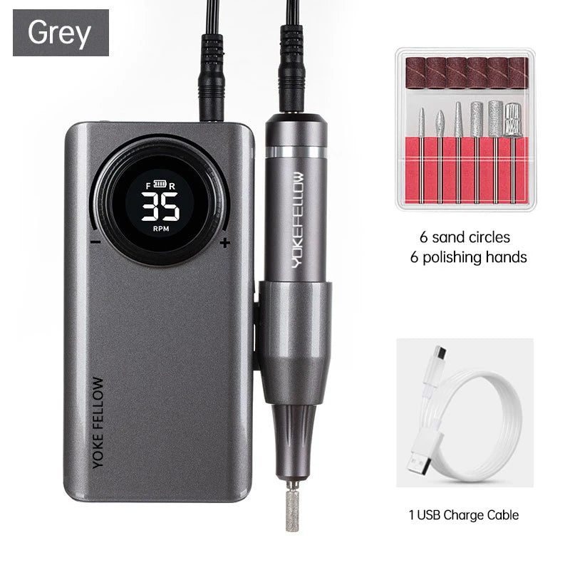 35000RPM Electric Nail Drill – Rechargeable Manicure Gel Polisher