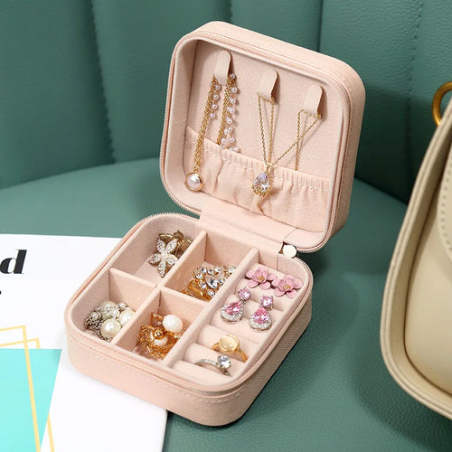 Mini Jewelry Storage Box for Women – Travel PU Leather Case