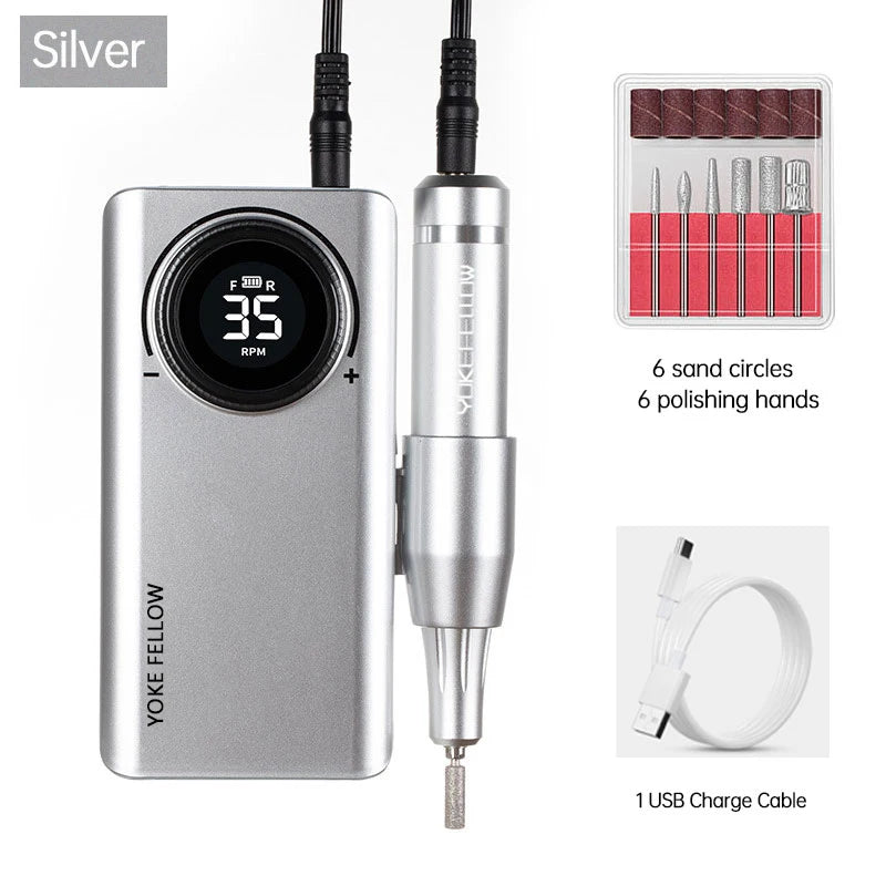 35000RPM Electric Nail Drill – Rechargeable Manicure Gel Polisher