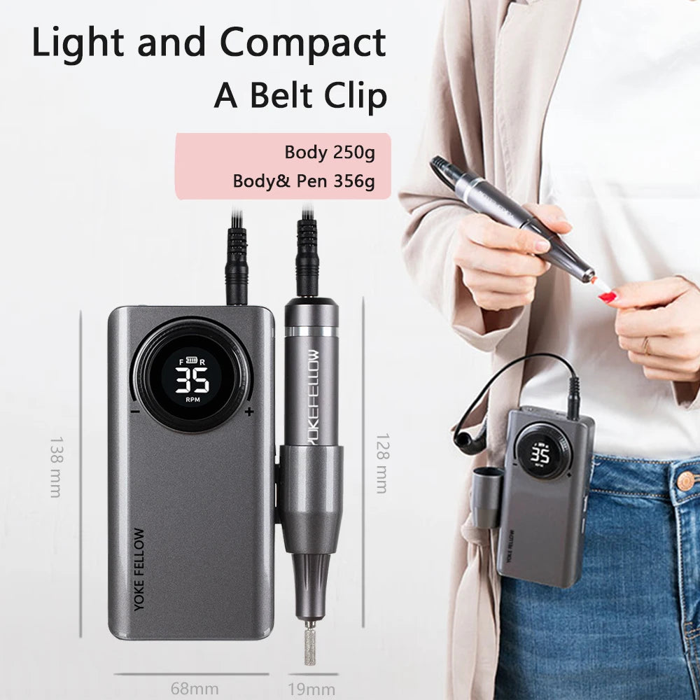 35000RPM Electric Nail Drill – Rechargeable Manicure Gel Polisher