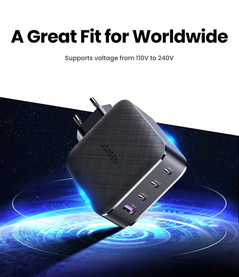 65W GaN USB-C Charger – Quick Charge 4.0 PD Fast Charger for Phones & Laptops