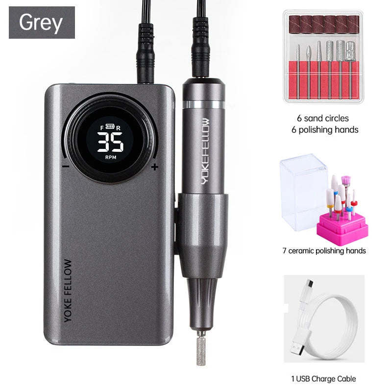 35000RPM Electric Nail Drill – Rechargeable Manicure Gel Polisher
