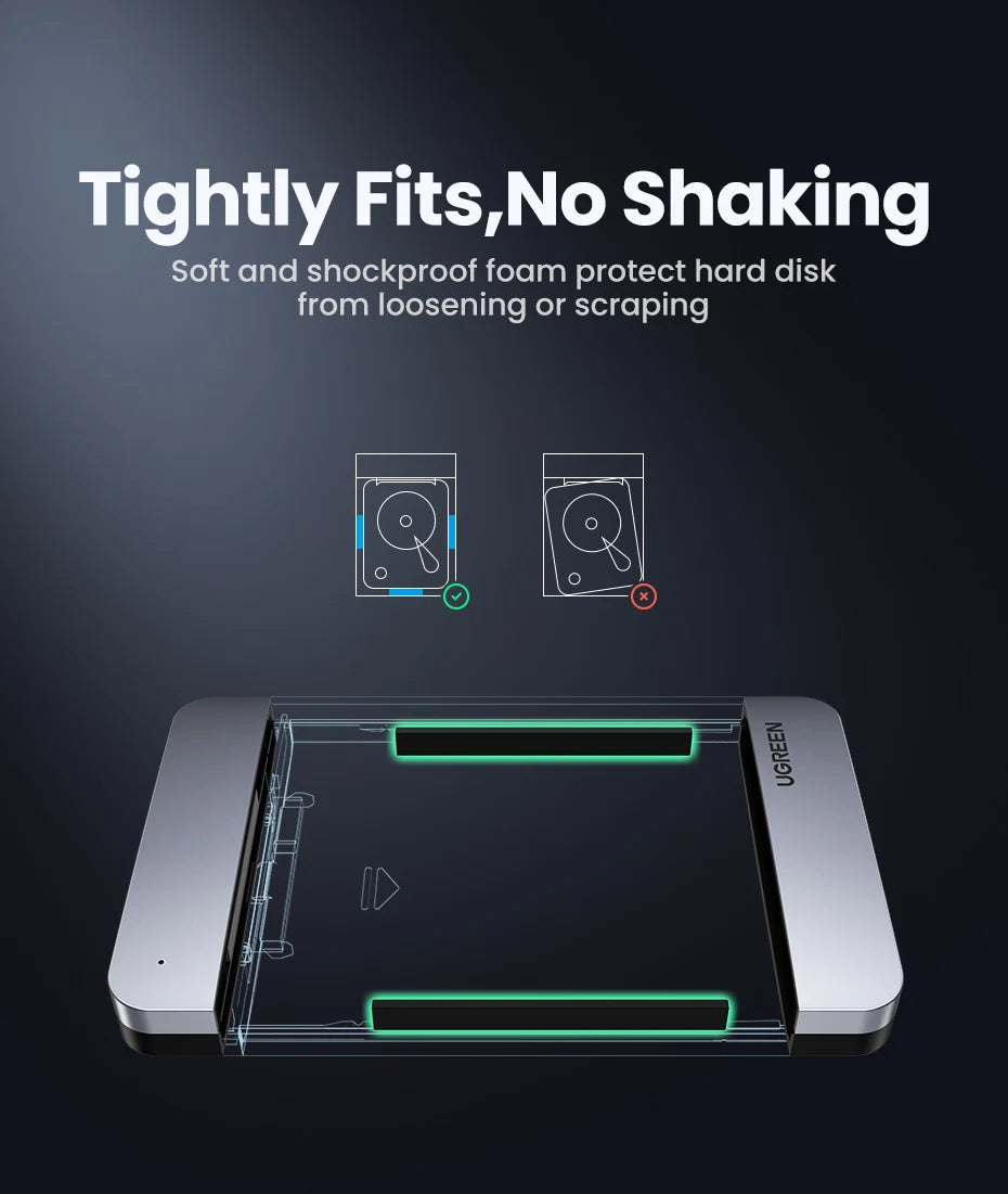 2.5" SATA to USB-C 3.1 Gen 2 HDD SSD Enclosure Aluminum Case