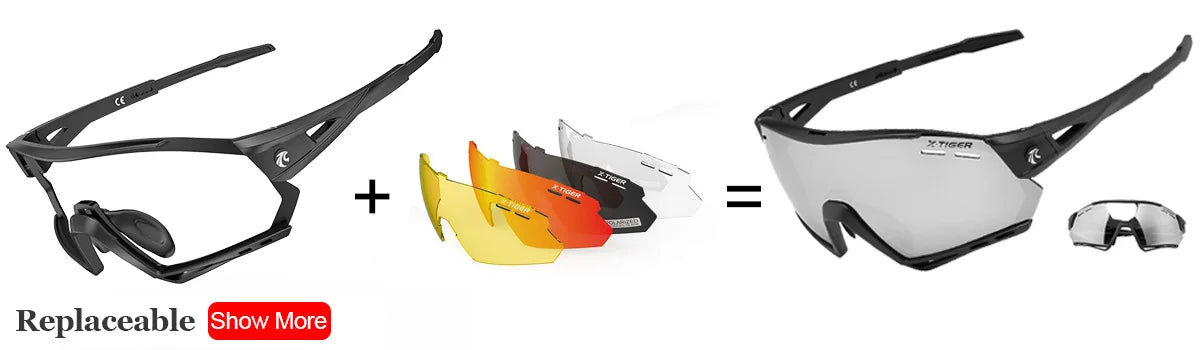 5-Lens Polarized Cycling Glasses – UV Protection Sports Eyewear