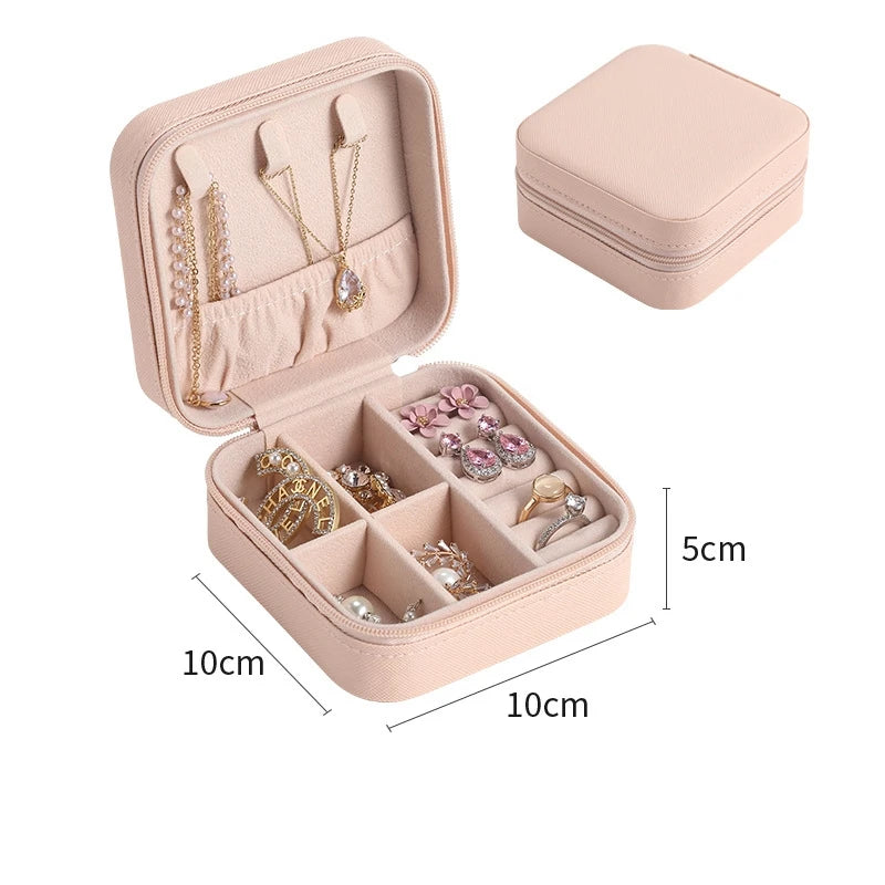 Mini Jewelry Storage Box for Women – Travel PU Leather Case