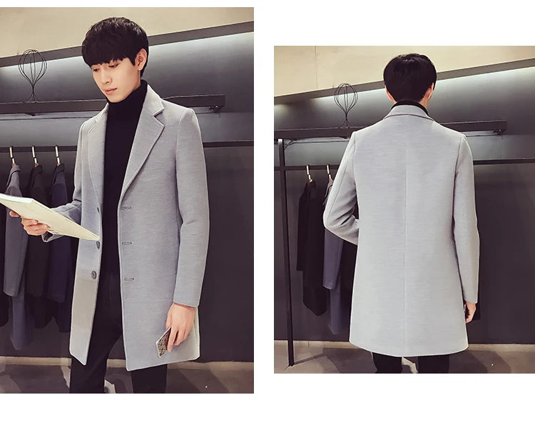 Cartmela 2024 Wool-Blend Long Coat for Men
