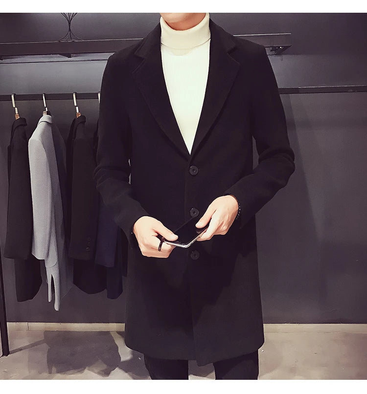 Cartmela 2024 Wool-Blend Long Coat for Men