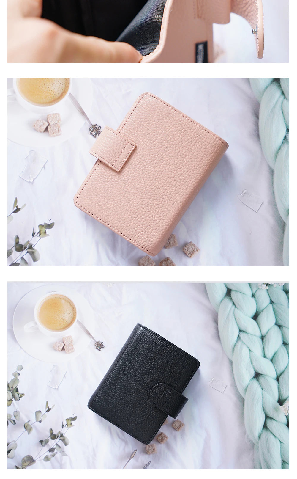 A8 / M5 Mini Rings Planner – Pebbled Grain Cowhide Leather Organizer