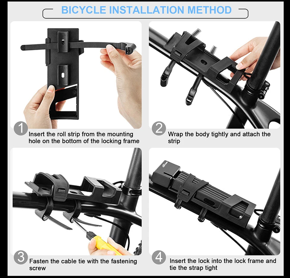 Foldable Bicycle Lock – High Security Anti-Theft Bike Accessory