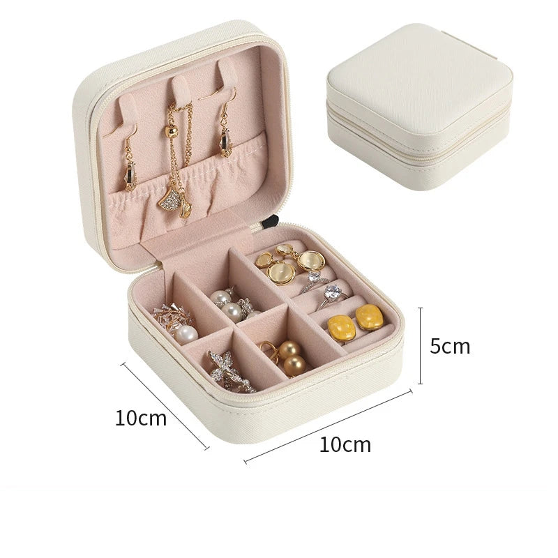 Mini Jewelry Storage Box for Women – Travel PU Leather Case