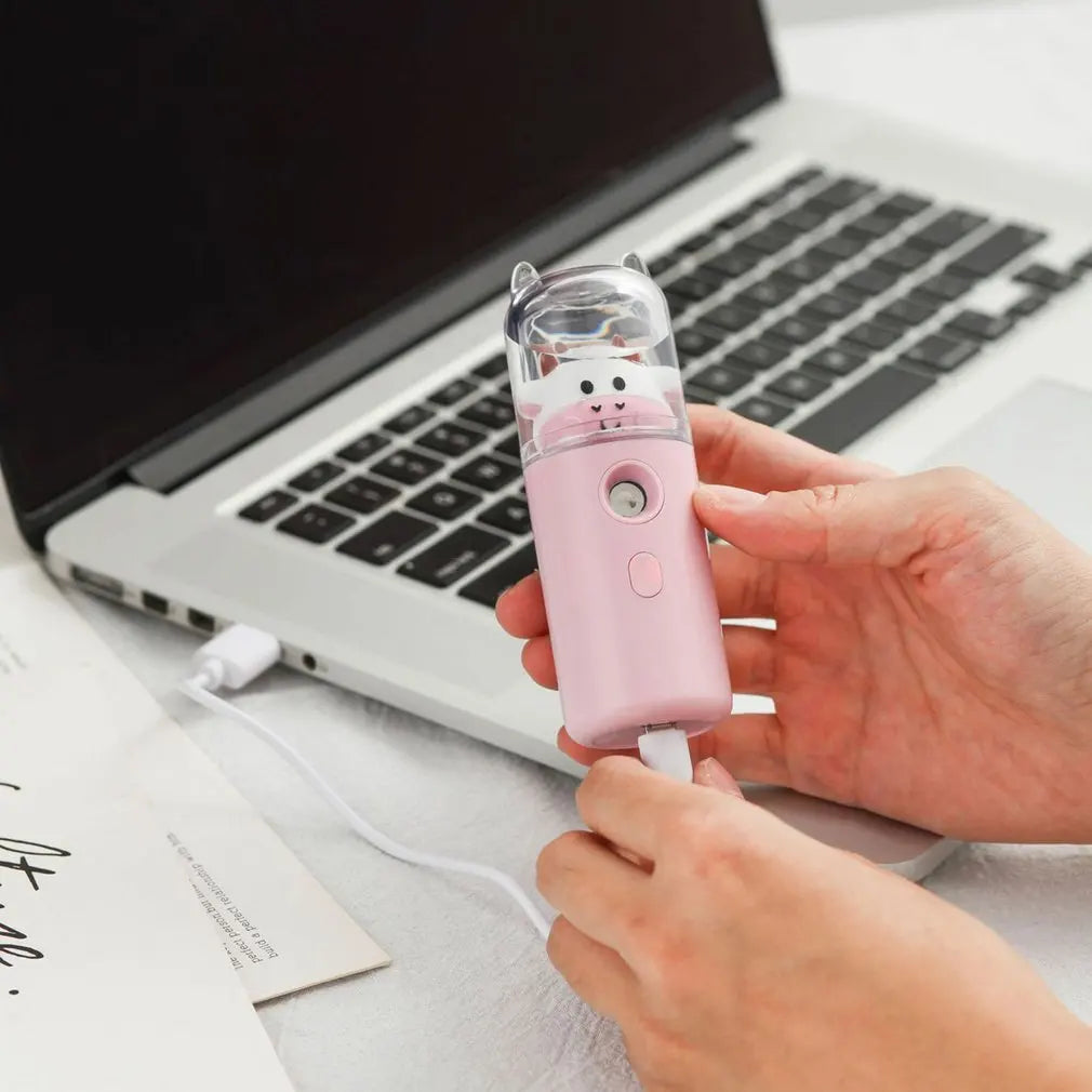 Cute Cow USB Nano Mist Sprayer & Humidifier for Skin Hydration