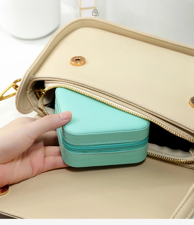 Mini Jewelry Storage Box for Women – Travel PU Leather Case