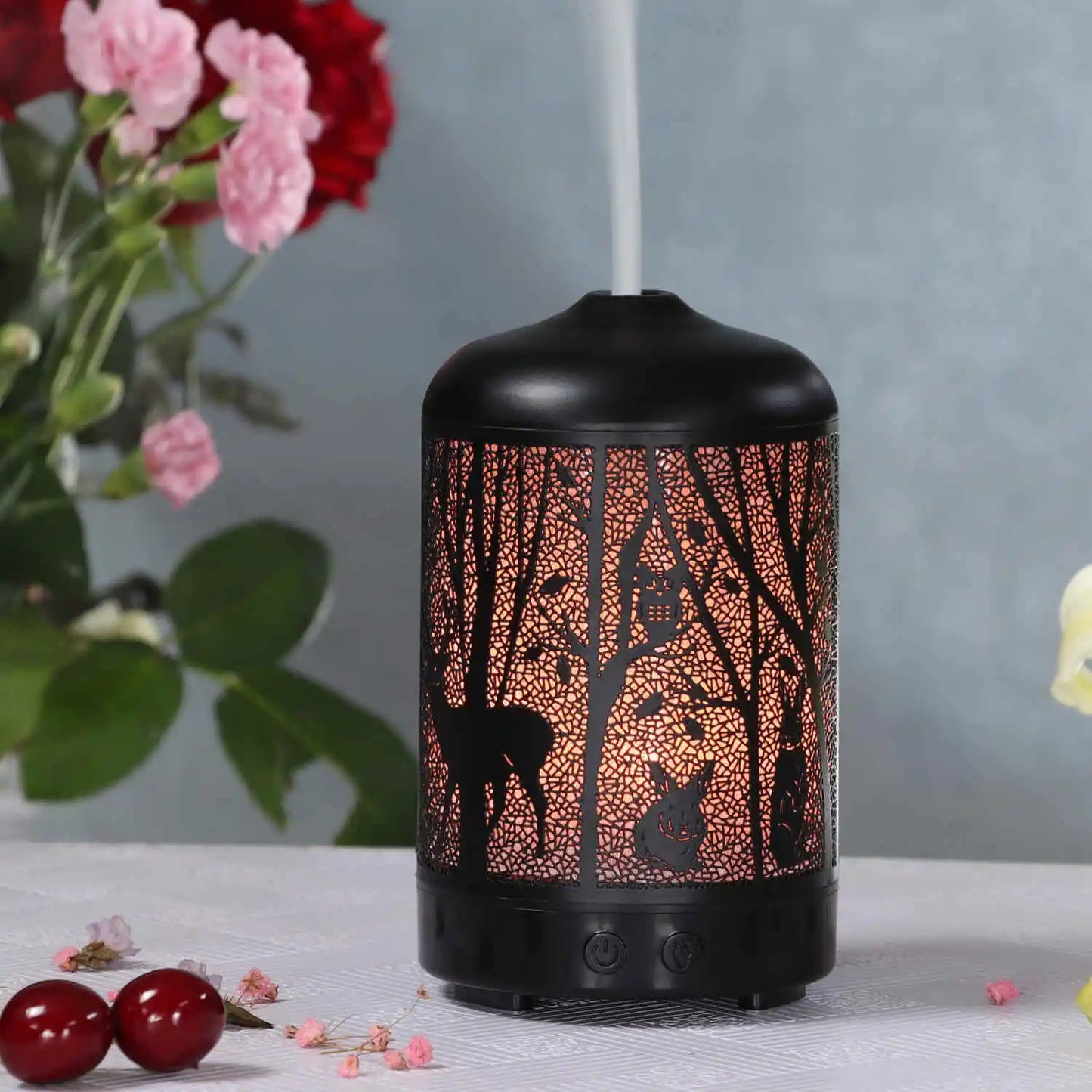 100ml Ultrasonic Aroma Diffuser – Metal Design & 7-Color LED